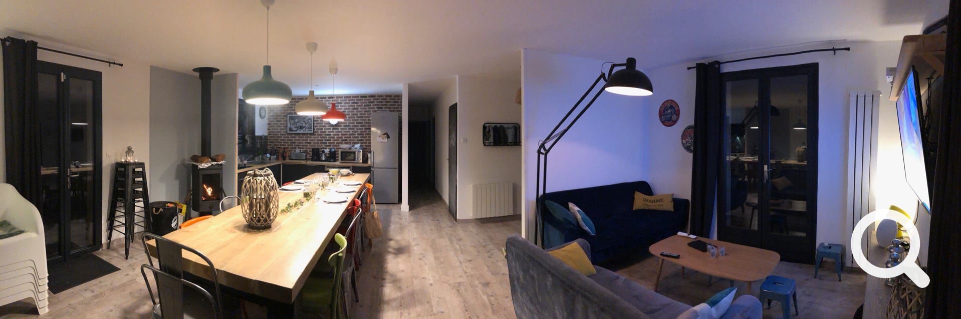 Panoramique de la cuisine/salle à manger/salon -  Calama Selva - Vitrac - Location saisonnière - Calama Selva - Vitrac proche Sarlat - Dordogne